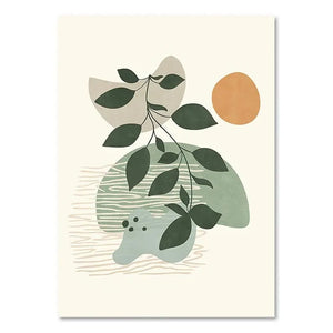 Orluxia Green Plant Decorative Painting – Modern Canvas Wall Art