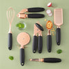Orluxia Rose Gold Kitchen Tool Set – 7PC Stainless Steel Cooking Utensils with Peeler
