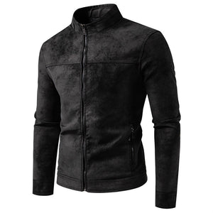 Orluxia Men’s American-Style Retro Tie-Dyed Leather Jacket
