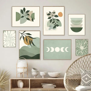 Orluxia Green Plant Decorative Painting – Modern Canvas Wall Art