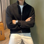 Orluxia Men's Zipper Cardigan – Slim Fit Knitted Sweater for Autumn & Winter
