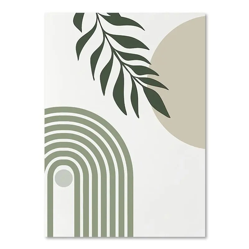 Orluxia Green Plant Decorative Painting – Modern Canvas Wall Art