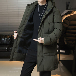 Orluxia Men’s Winter Hooded Cotton Jacket – Plus Size Thick Warm Cardigan Coat
