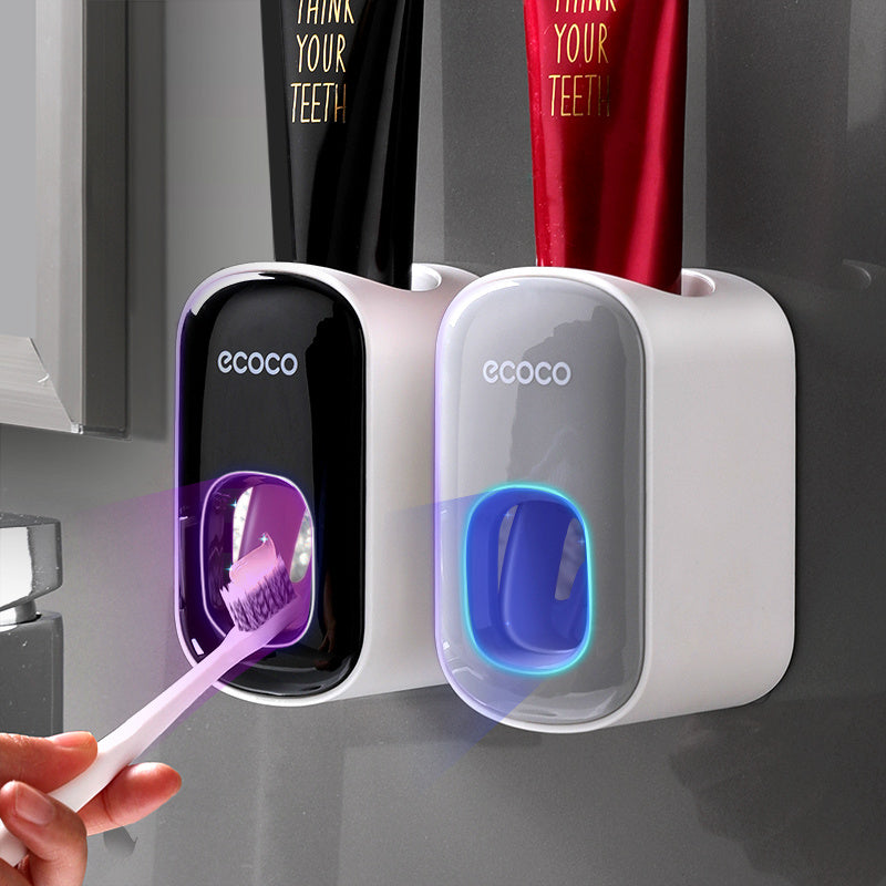 Orluxia Wall Mounted Automatic Toothpaste Dispenser & Toothbrush Holder Set
