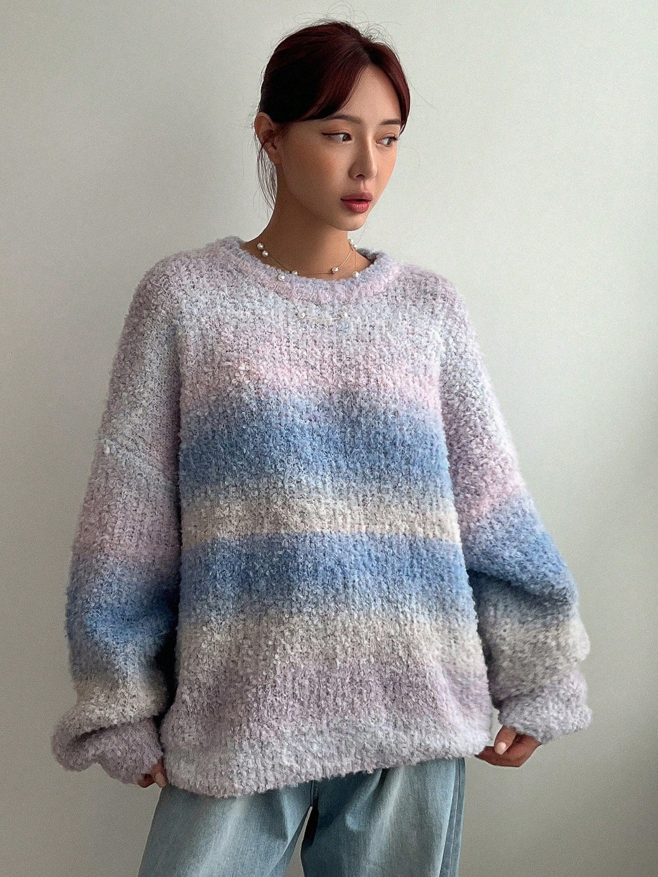 Orluxia Retro Hong Kong Style Gradient Sweater – Soft Wool Pullover