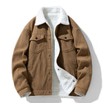 Orluxia Retro Fleece-Lined Cotton-Padded Coat – Warm Lapel Cardigan Jacket for Teenagers