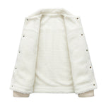 Orluxia Retro Fleece-Lined Cotton-Padded Coat – Warm Lapel Cardigan Jacket for Teenagers