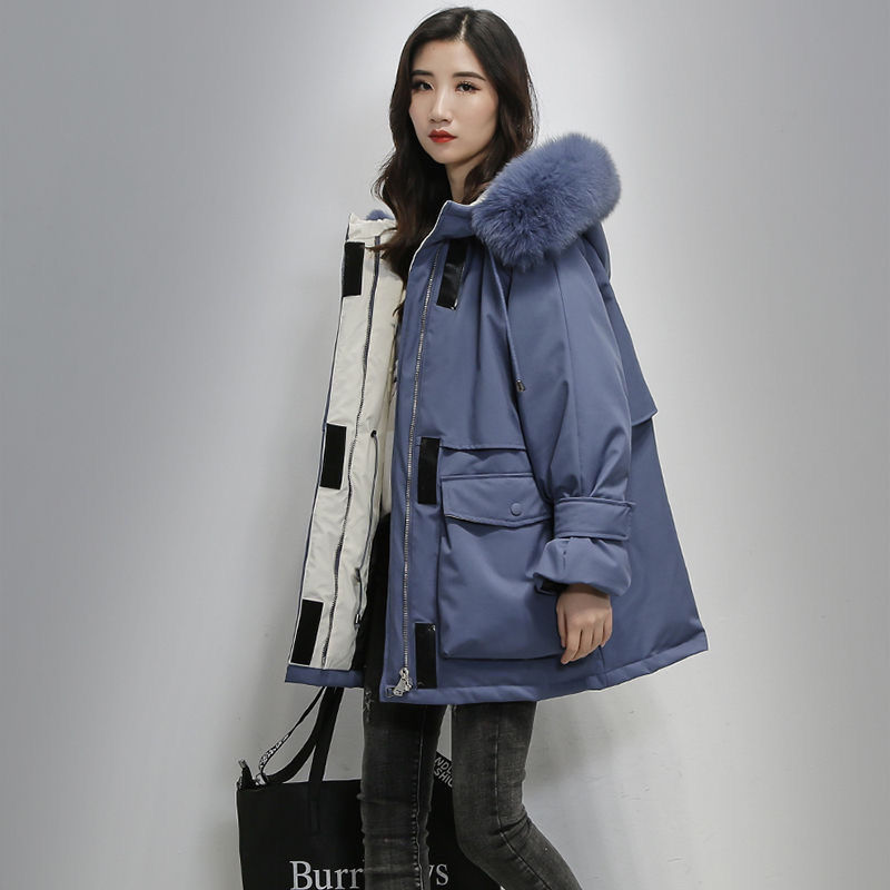 Orluxia Winter Loose Cotton Coat – Women’s Mid-Length Zipper Jacket