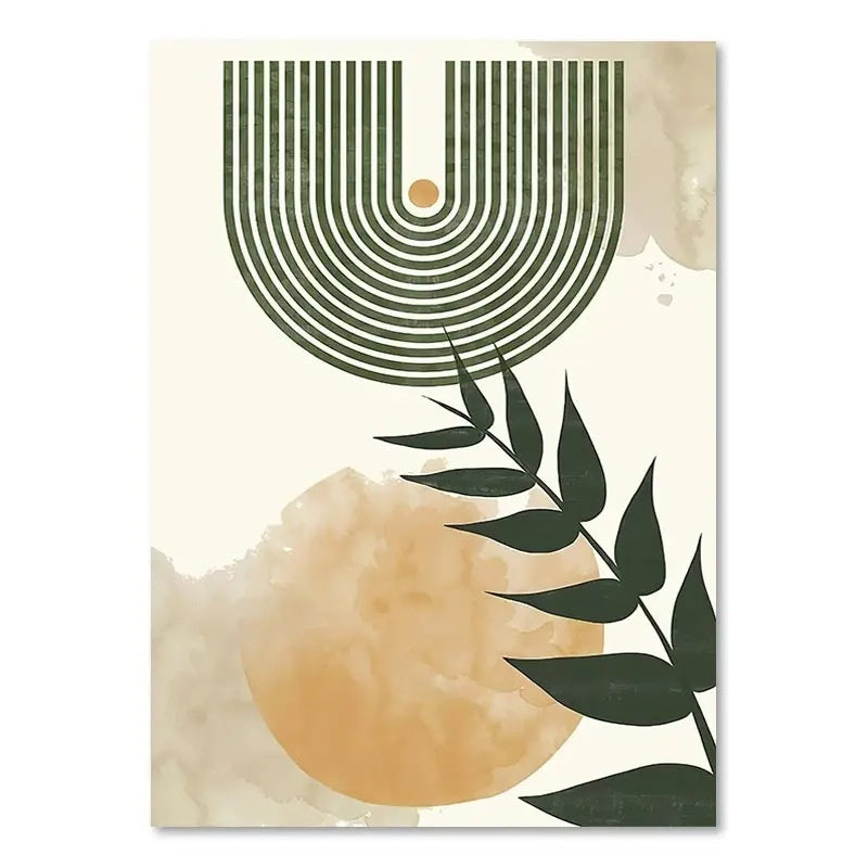 Orluxia Green Plant Decorative Painting – Modern Canvas Wall Art