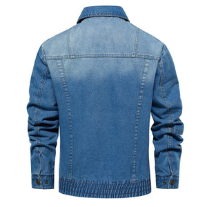 Orluxia Men’s Denim Jacket – Multi-Pocket Casual Outerwear for Spring & Autumn