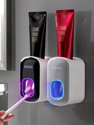 Orluxia Wall Mounted Automatic Toothpaste Dispenser & Toothbrush Holder Set
