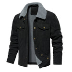Orluxia Men’s Corduroy Sherpa Lined Jacket – Winter Warm Thick Trucker Cargo Coat with 5 Pockets