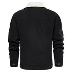 Orluxia Men’s Corduroy Sherpa Lined Jacket – Winter Warm Thick Trucker Cargo Coat with 5 Pockets