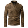 Orluxia Men’s American-Style Retro Tie-Dyed Leather Jacket