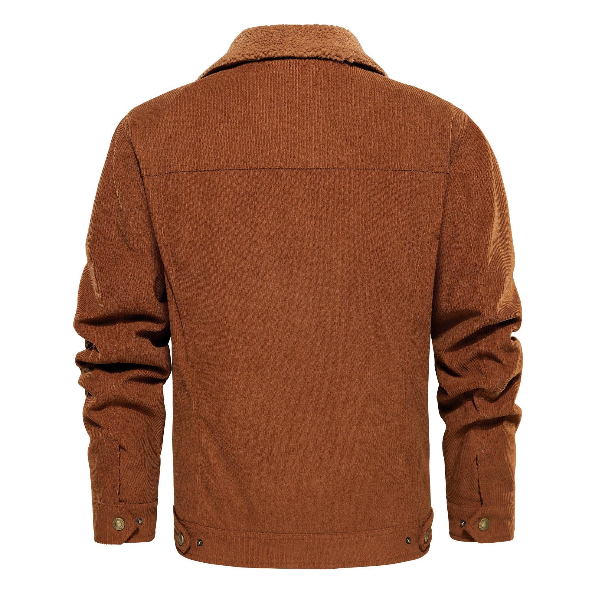 Orluxia Men’s Corduroy Sherpa Lined Jacket – Winter Warm Thick Trucker Cargo Coat with 5 Pockets