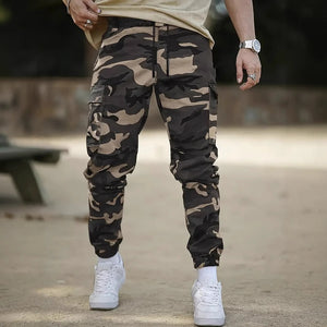 Orluxia European Size American Retro Multi-Pocket Camouflage Cargo Pants