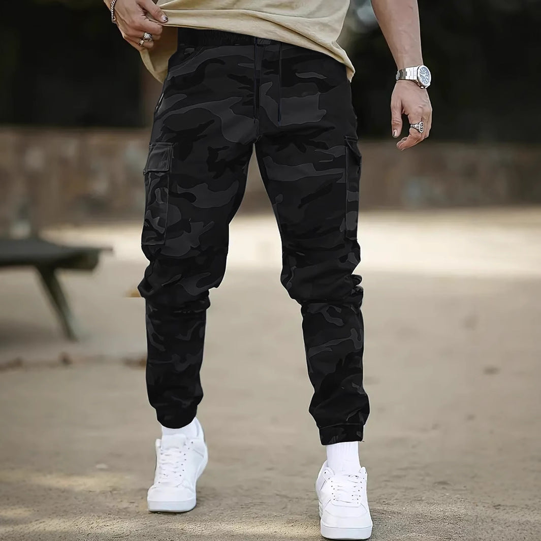 Orluxia European Size American Retro Multi-Pocket Camouflage Cargo Pants