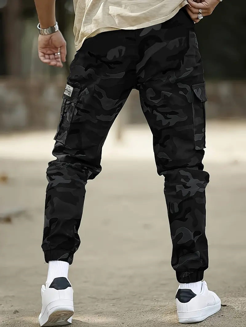 Orluxia European Size American Retro Multi-Pocket Camouflage Cargo Pants