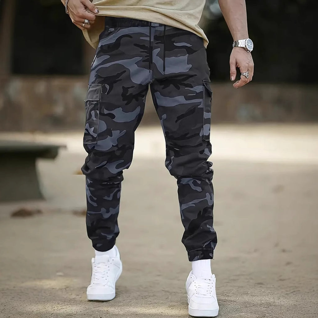 Orluxia European Size American Retro Multi-Pocket Camouflage Cargo Pants