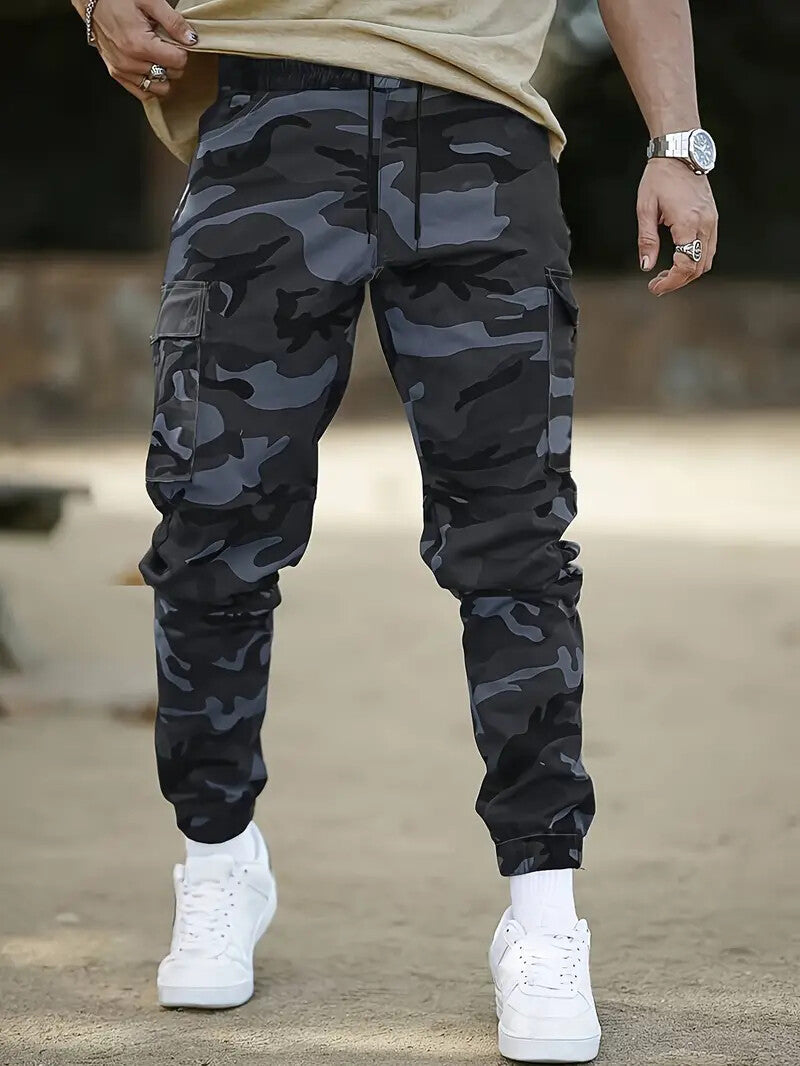 Orluxia European Size American Retro Multi-Pocket Camouflage Cargo Pants