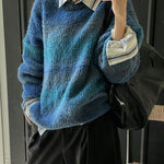 Orluxia Retro Hong Kong Style Gradient Sweater – Soft Wool Pullover