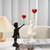 Orluxia Little Girl With Balloon Resin Art Sculpture