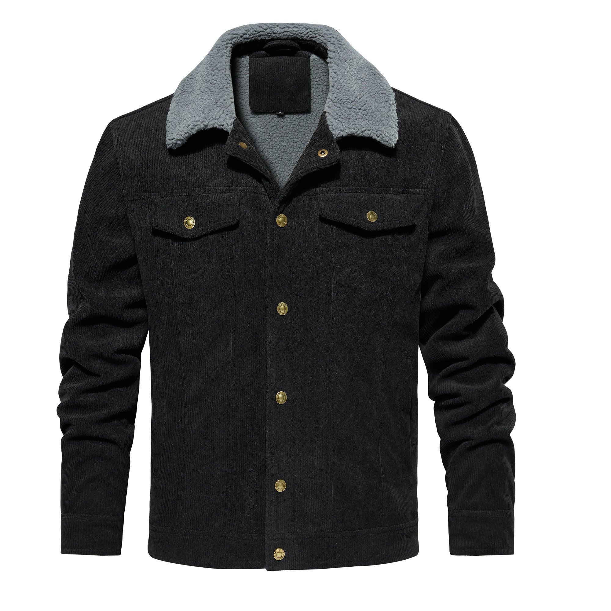 Orluxia Men’s Corduroy Sherpa Lined Jacket – Winter Warm Thick Trucker Cargo Coat with 5 Pockets