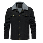 Orluxia Men’s Corduroy Sherpa Lined Jacket – Winter Warm Thick Trucker Cargo Coat with 5 Pockets