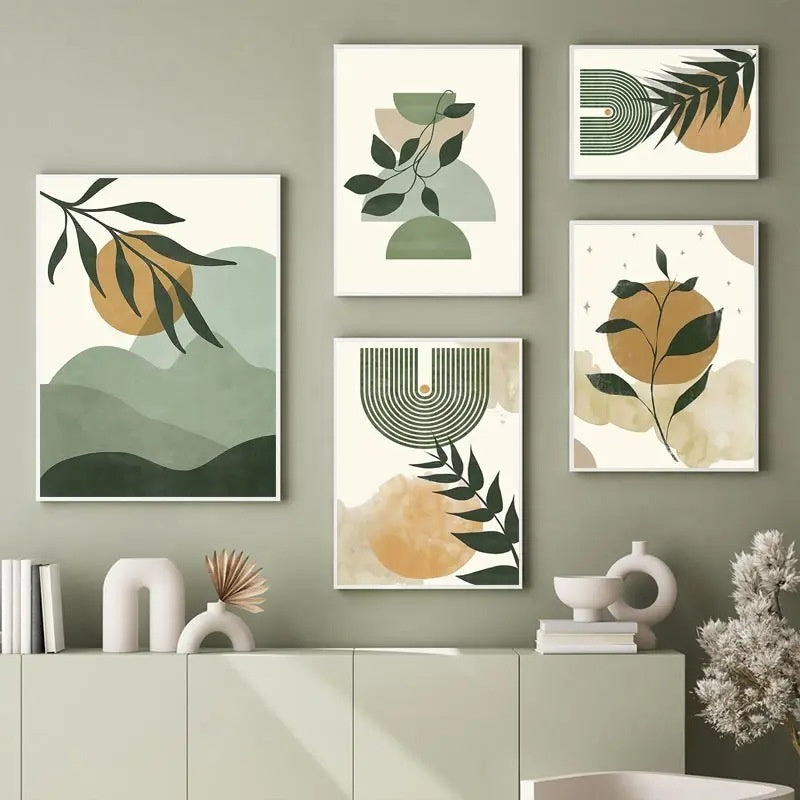 Orluxia Green Plant Decorative Painting – Modern Canvas Wall Art