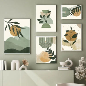Orluxia Green Plant Decorative Painting – Modern Canvas Wall Art