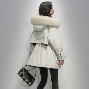 Orluxia Winter Loose Cotton Coat – Women’s Mid-Length Zipper Jacket