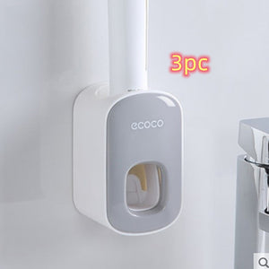 Orluxia Wall Mounted Automatic Toothpaste Dispenser & Toothbrush Holder Set
