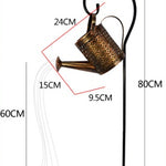 Enchanted Watering Can Outdoor Solar Watering Can Ornament Lamp Garden Art Light Decoration Hollow-out Iron Shower LED Lights