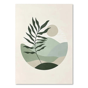 Orluxia Green Plant Decorative Painting – Modern Canvas Wall Art