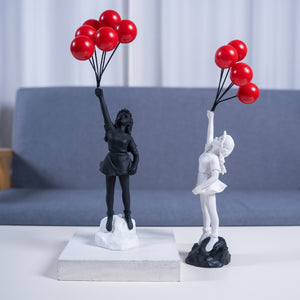 Orluxia Little Girl With Balloon Resin Art Sculpture