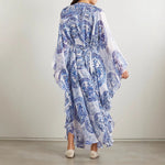 Orluxia Women’s Printed Loose-Fit V-Neck Dress – Plus Size, Long Sleeve
