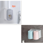 Orluxia Wall Mounted Automatic Toothpaste Dispenser & Toothbrush Holder Set