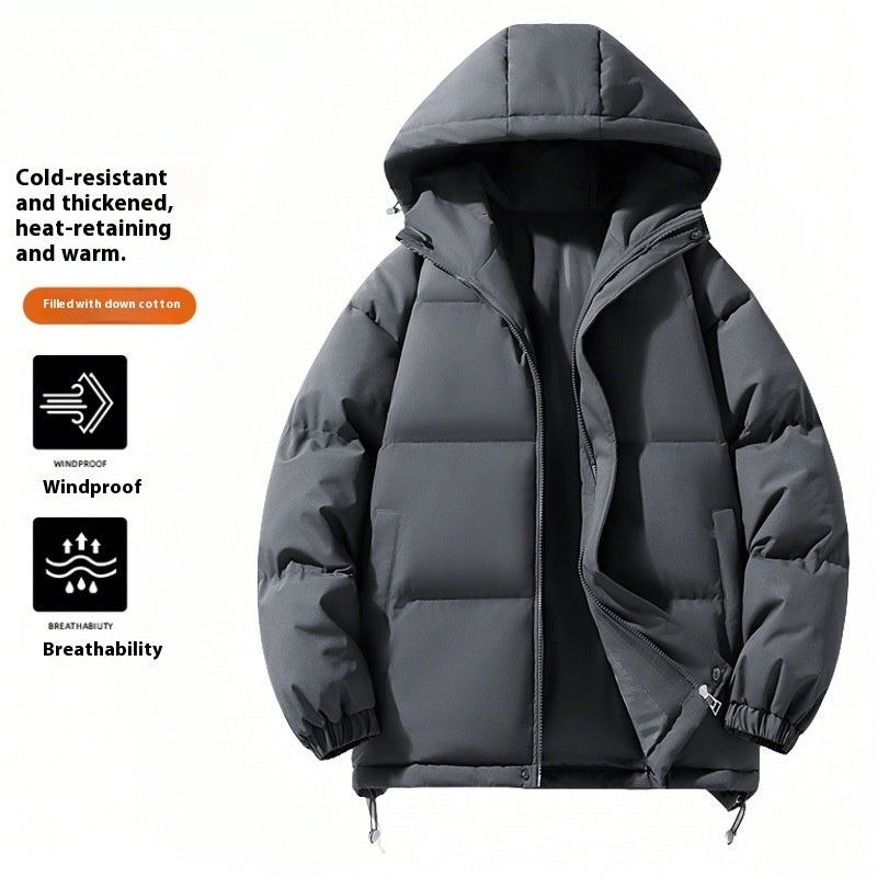 Orluxia Men’s Down Cotton-Padded Hooded Jacket