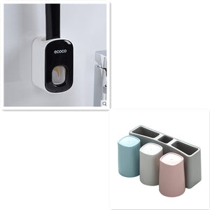 Orluxia Wall Mounted Automatic Toothpaste Dispenser & Toothbrush Holder Set