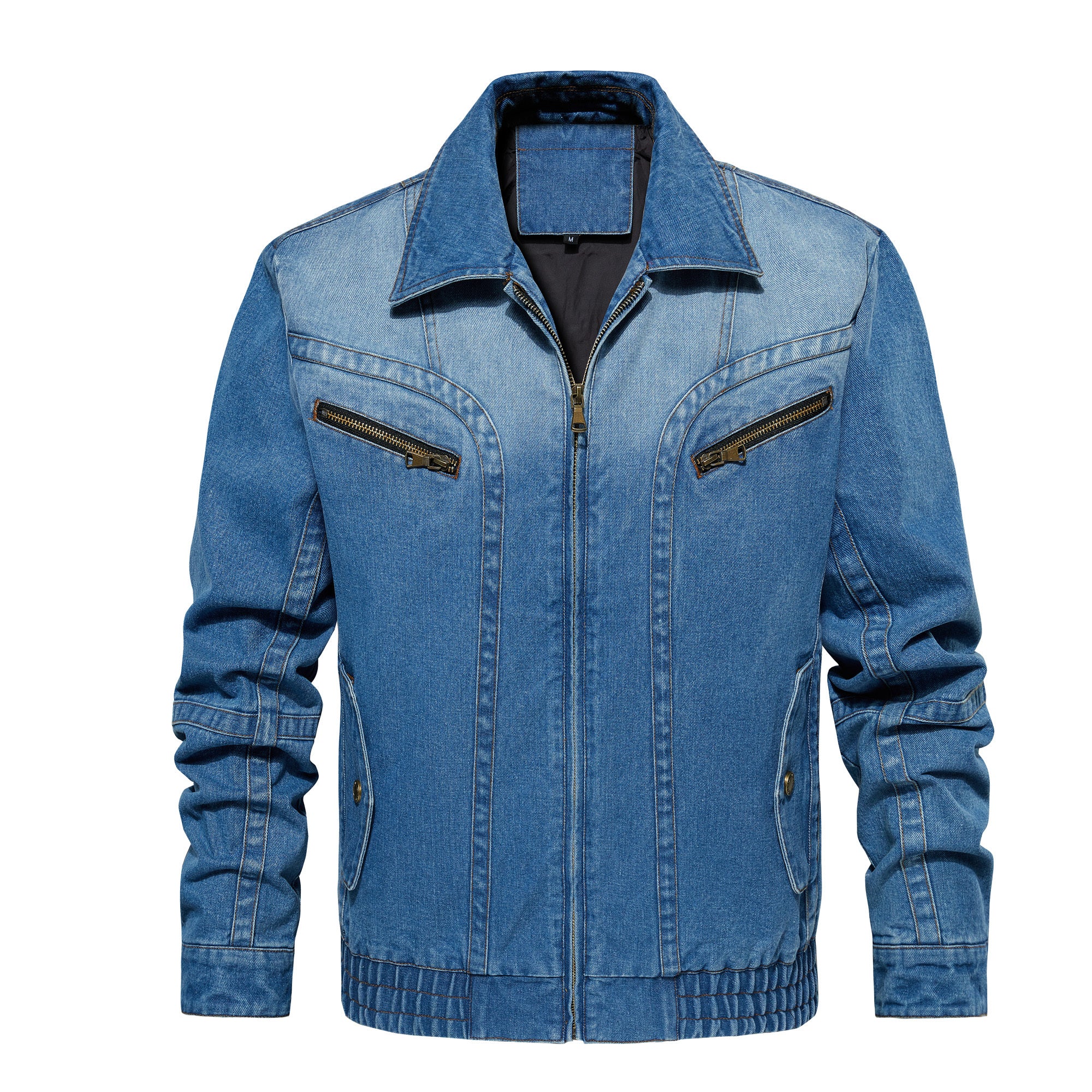 Orluxia Men’s Denim Jacket – Multi-Pocket Casual Outerwear for Spring & Autumn