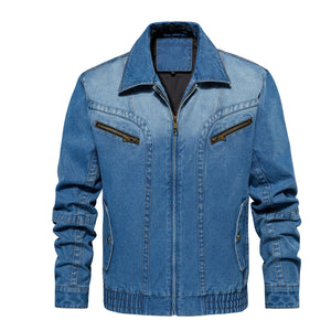 Orluxia Men’s Denim Jacket – Multi-Pocket Casual Outerwear for Spring & Autumn