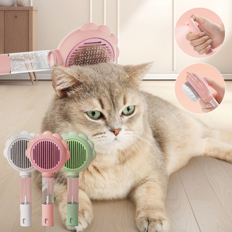 Orluxia 2-in-1 Self-Cleaning Dog & Cat Grooming Brush with Spray