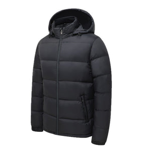 Orluxia Men’s Hooded Cotton Quilted Jacket – Warm Medium-Length Nylon Winter Coat
