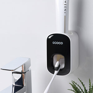 Orluxia Wall Mounted Automatic Toothpaste Dispenser & Toothbrush Holder Set