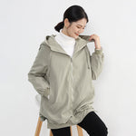 Orluxia Women’s Elegant Trench Coat – Short Front, Long Back Design with Pockets