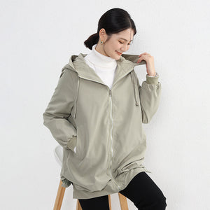 Orluxia Women’s Elegant Trench Coat – Short Front, Long Back Design with Pockets