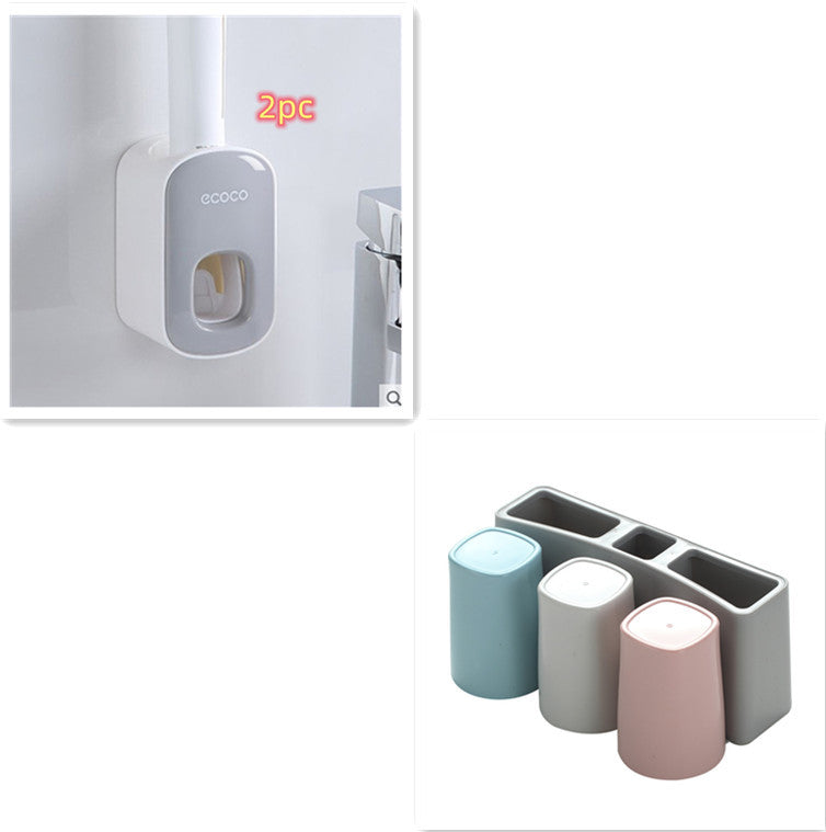 Orluxia Wall Mounted Automatic Toothpaste Dispenser & Toothbrush Holder Set