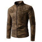 Orluxia Men’s American-Style Retro Tie-Dyed Leather Jacket