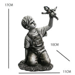 Orluxia Little Girl With Balloon Resin Art Sculpture