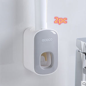 Orluxia Wall Mounted Automatic Toothpaste Dispenser & Toothbrush Holder Set